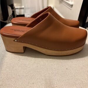 Charlotte Stone Brown Leather Mules